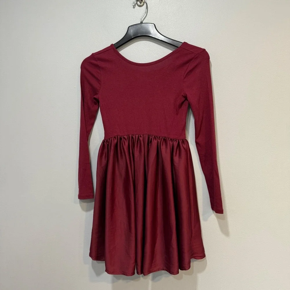 GAP Kids Girls Burgundy Long Sleeve Skater Dress Size‎ XL 12 new Christmas